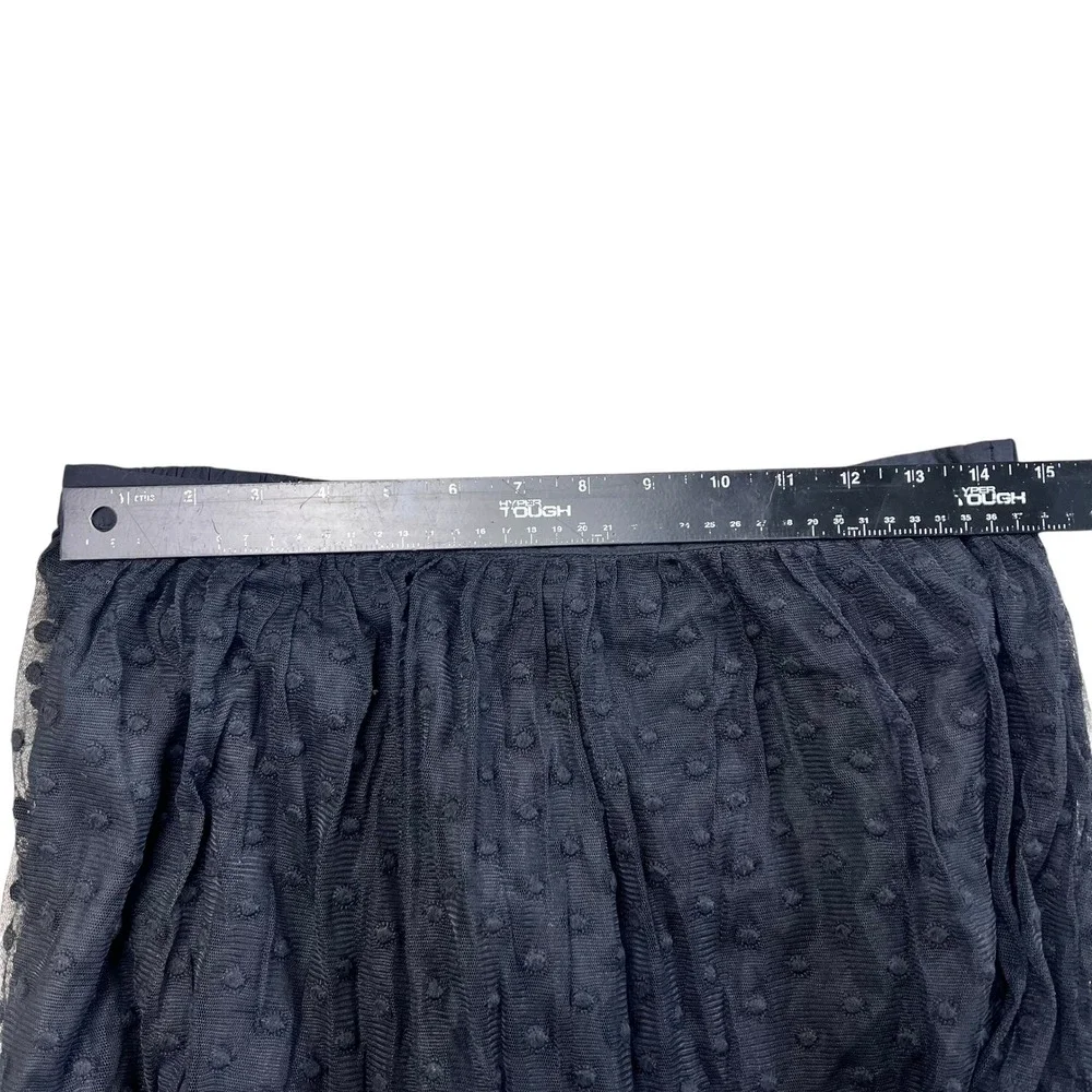 The Great Black Swiss Dot Tulle Maxi Skirt Tiered Mesh Size 3 Large - Picture 7 of 12
